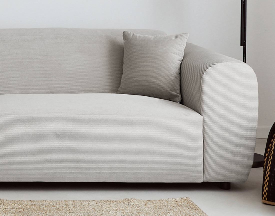 Canapé d'angle gauche 4 places en velours côtelé Aumance