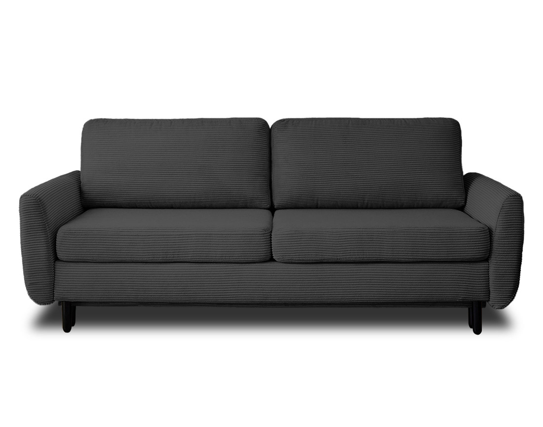 Canapé 3 places convertible avec coffre en velours côtelé Dan