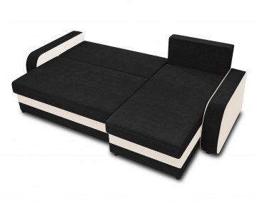 Canapé d'angle réversible convertible avec coffres 4 places en velours Valos