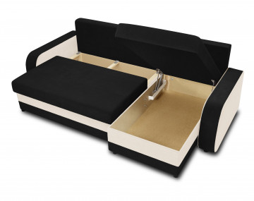 Canapé d'angle réversible convertible avec coffres 4 places en velours Valos