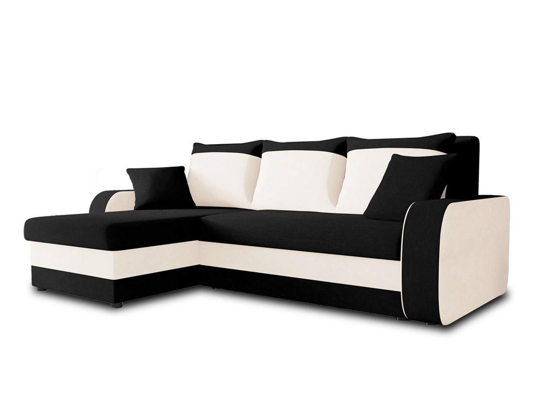 Canapé d'angle réversible convertible avec coffres 4 places en velours Valos