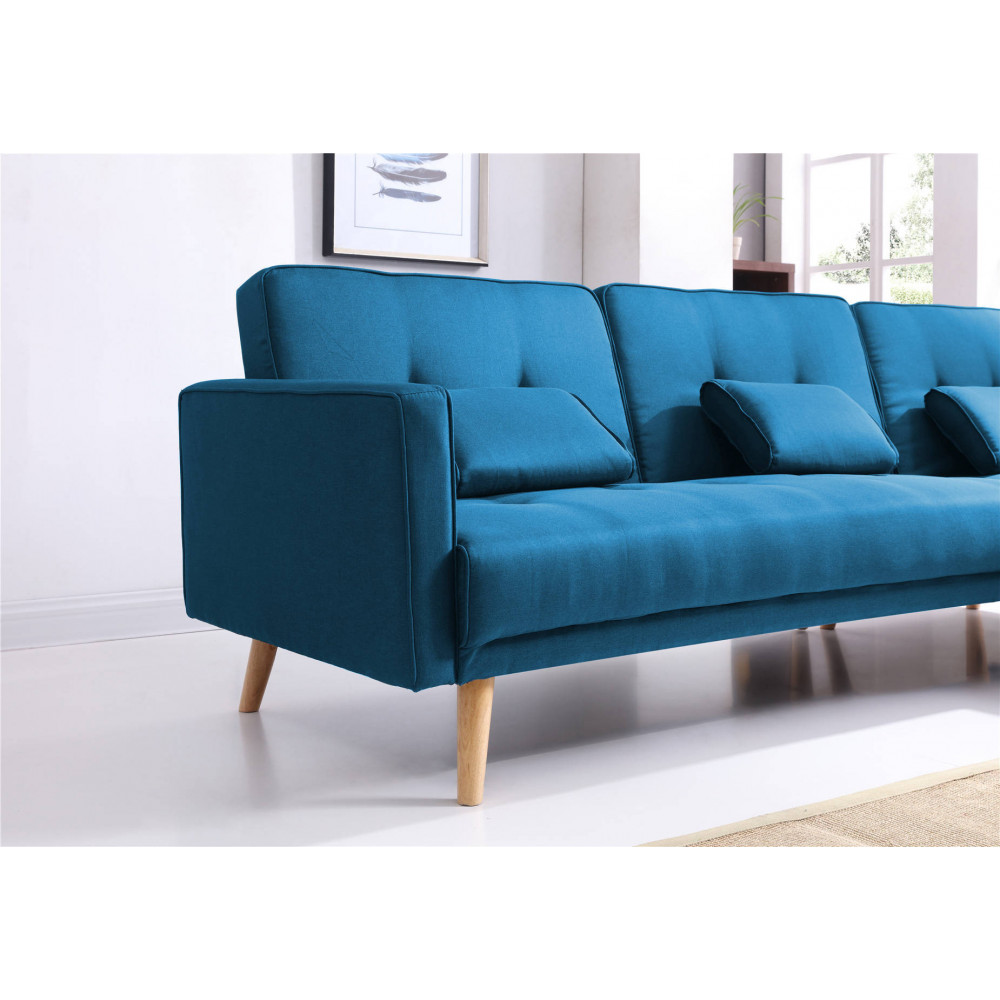 Scandinave Canape D Angle Reversible Convertible Bleu Style Nordique