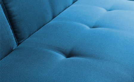 SCANDINAVE - Canapé d'angle réversible convertible - 267x151x88cm - Bleu canard SCANDINAVE - Canapé d'angle réversible convertible - 267x151x88cm - Bleu canard