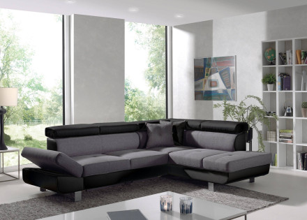 Lisbona - Canapé d'angle droit convertible - L 252 x P 190cm