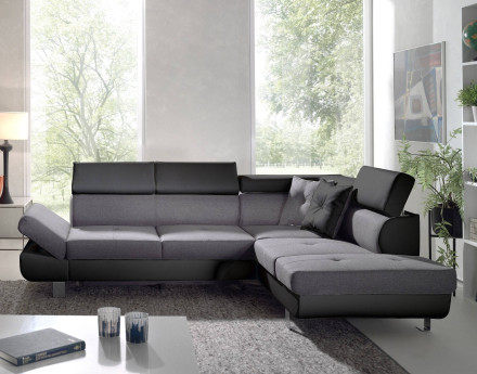 Lisbona - Canapé d'angle droit convertible - L 252 x P 190cm