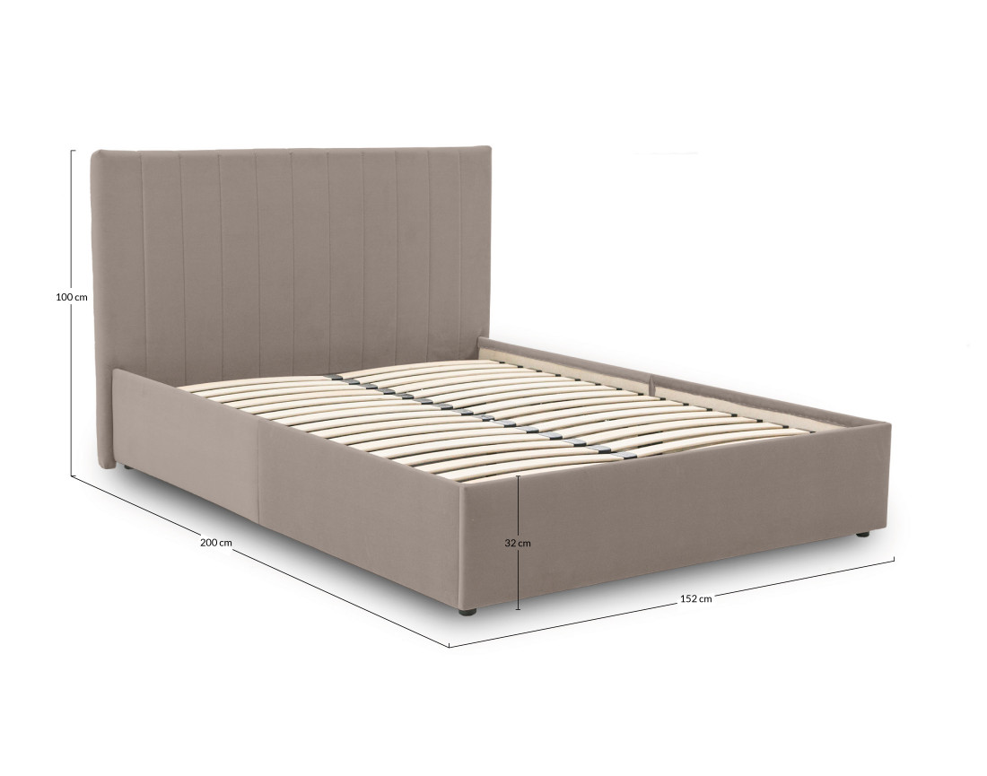 Lit coffre 140x190 Klimt en velours - sommier inclus