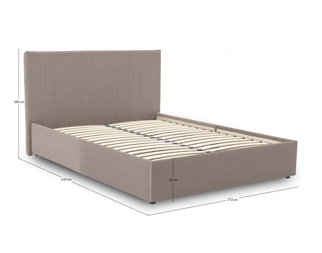 Klimt - lit coffre - 160x200 - en velours - sommier inclus