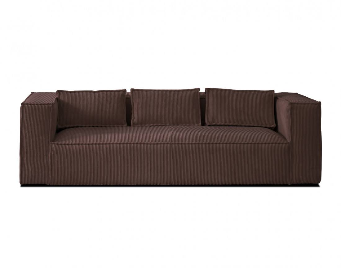 Stella - canapé fixe 3 places - en velours côtelé - style contemporain