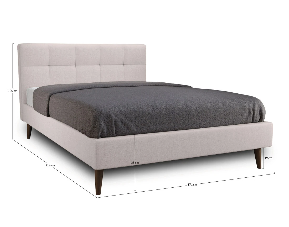 Lit 160x200 cm avec sommier inclus en tissu Monet