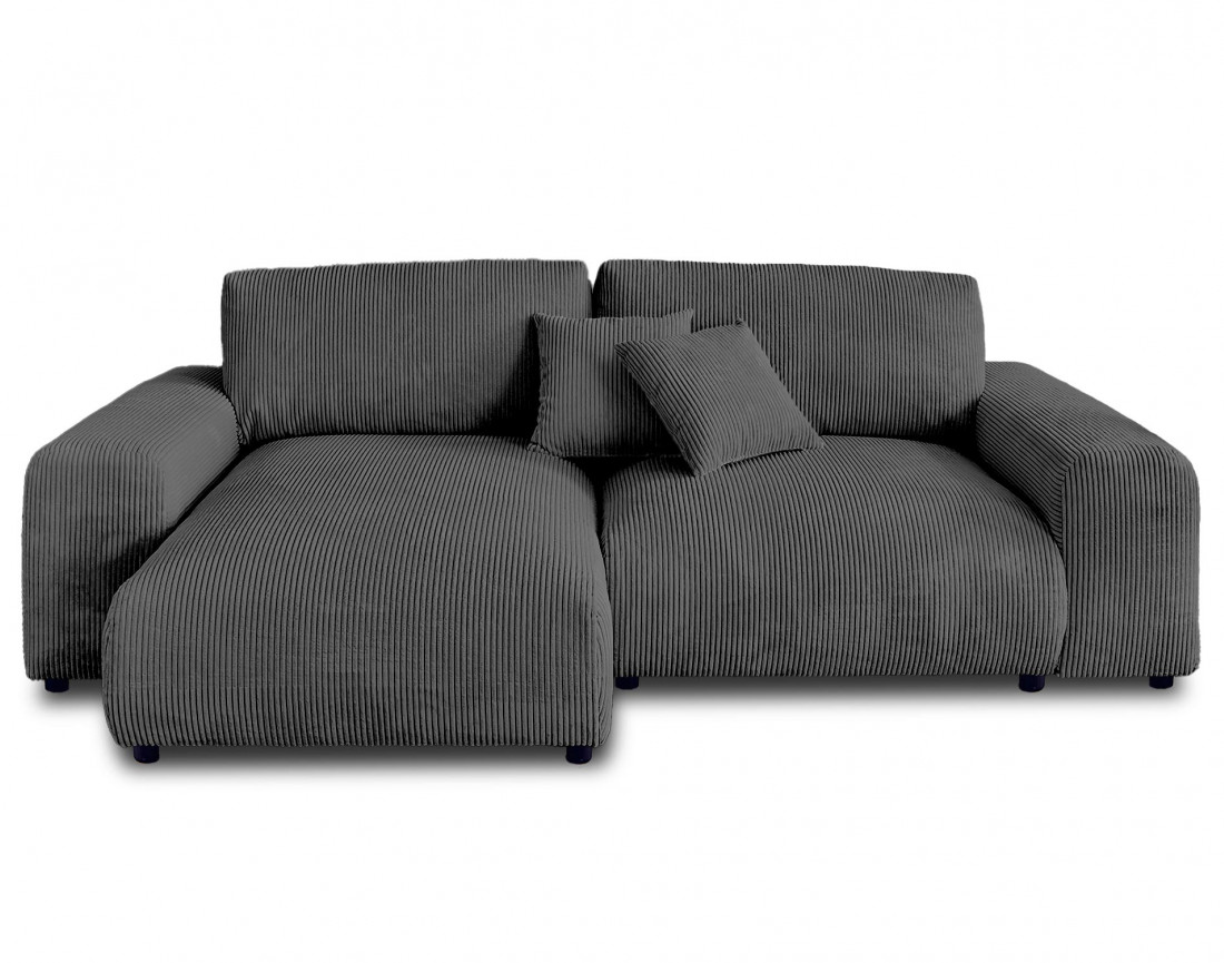 Canapé d'angle réversible 4 places en velours côtelé Garance