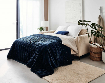 Canapé OWEN 3 places convertible express quotidien en grosses côtes | Best Mobilier