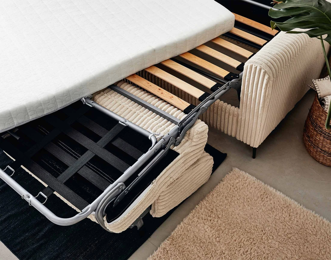 Canapé OWEN 3 places convertible express quotidien en grosses côtes | Best Mobilier