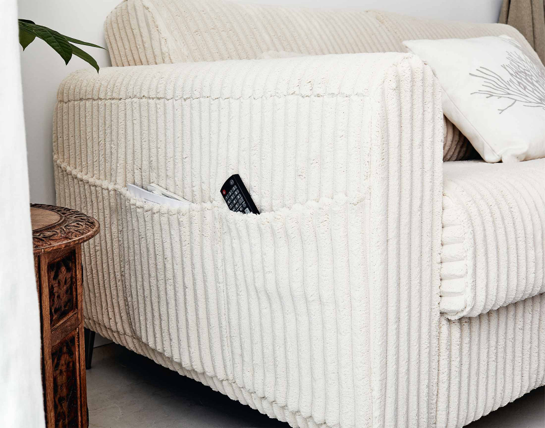Canapé OWEN 3 places convertible express quotidien en grosses côtes | Best Mobilier