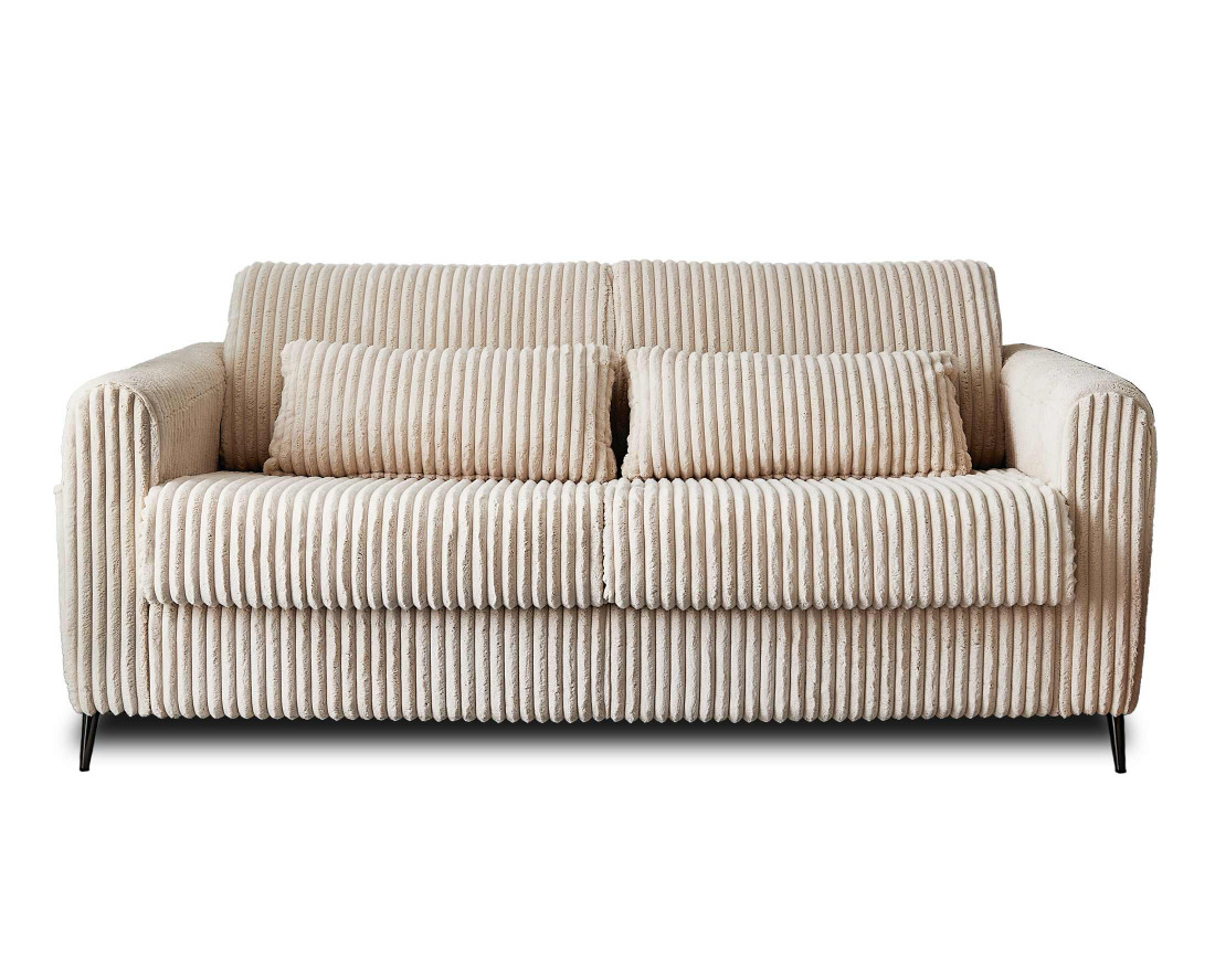 Canapé OWEN 3 places convertible express quotidien en grosses côtes | Best Mobilier