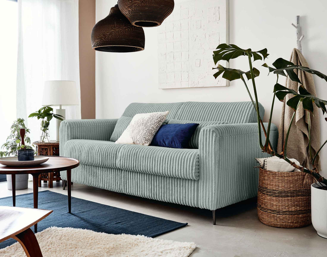 Canapé OWEN 3 places convertible express quotidien en grosses côtes | Best Mobilier