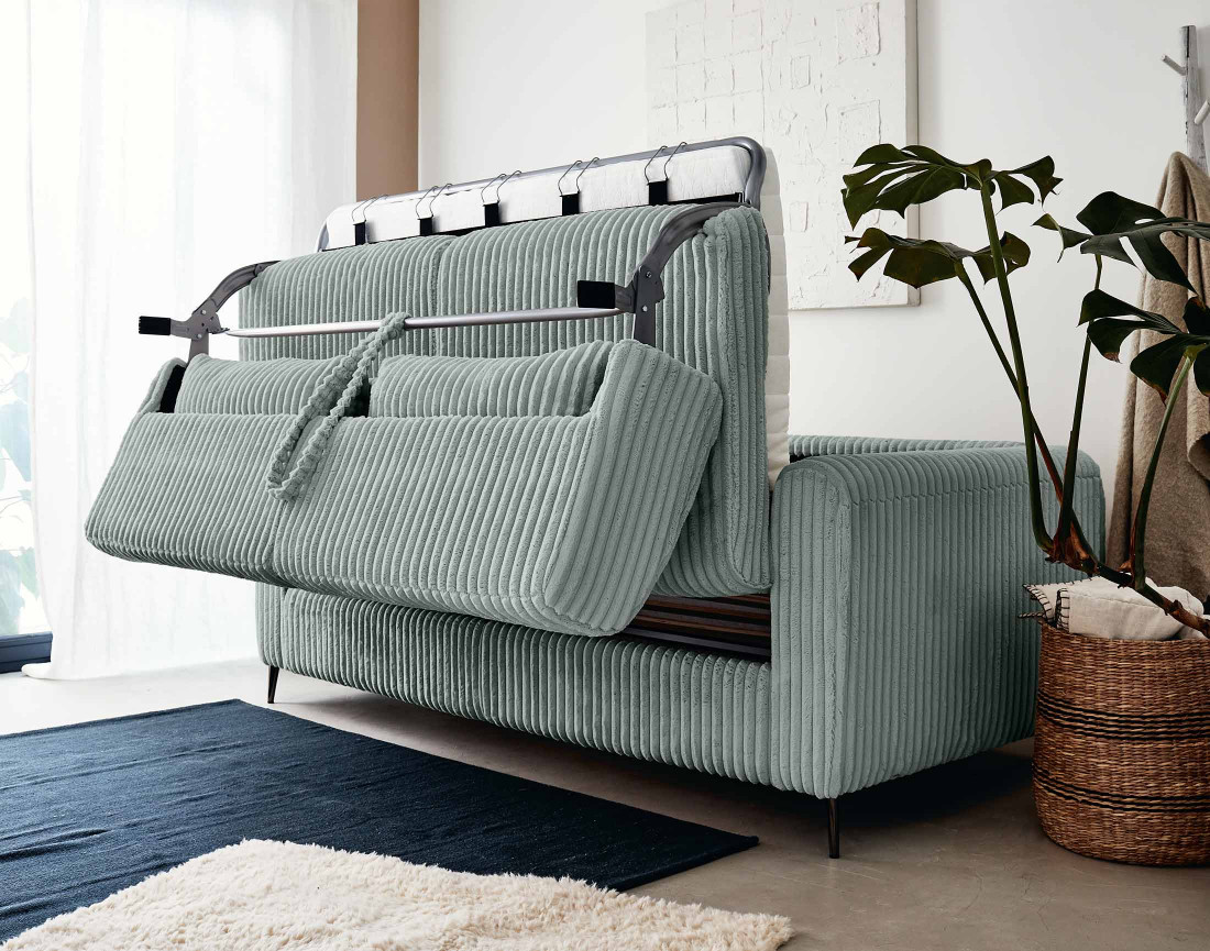 Canapé OWEN 3 places convertible express quotidien en grosses côtes | Best Mobilier