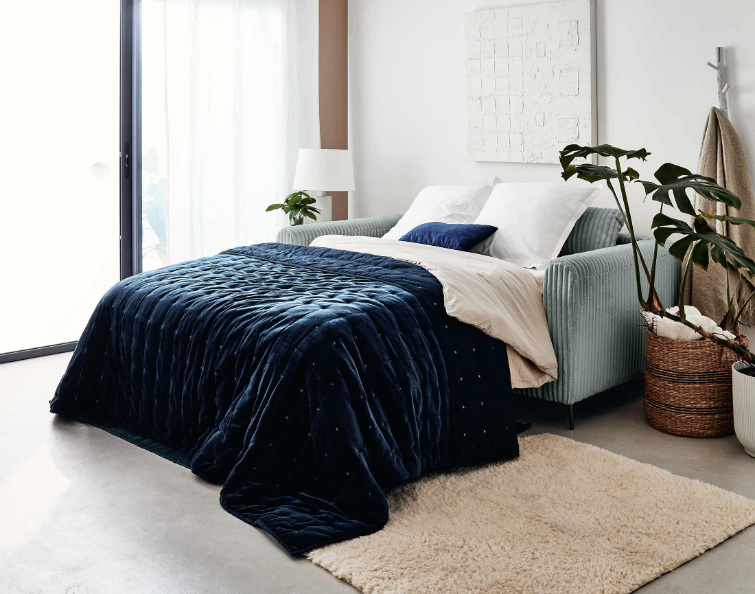 Canapé OWEN 3 places convertible express quotidien en grosses côtes | Best Mobilier