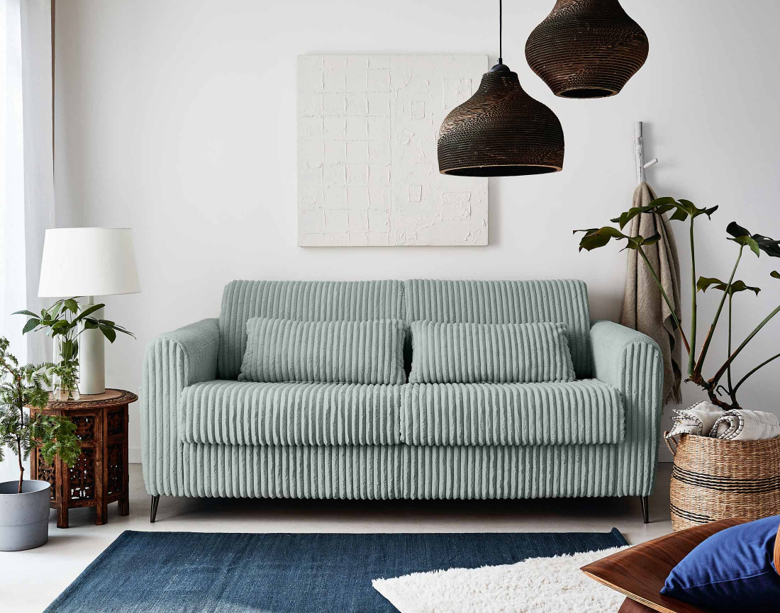 Canapé OWEN 3 places convertible express quotidien en grosses côtes | Best Mobilier