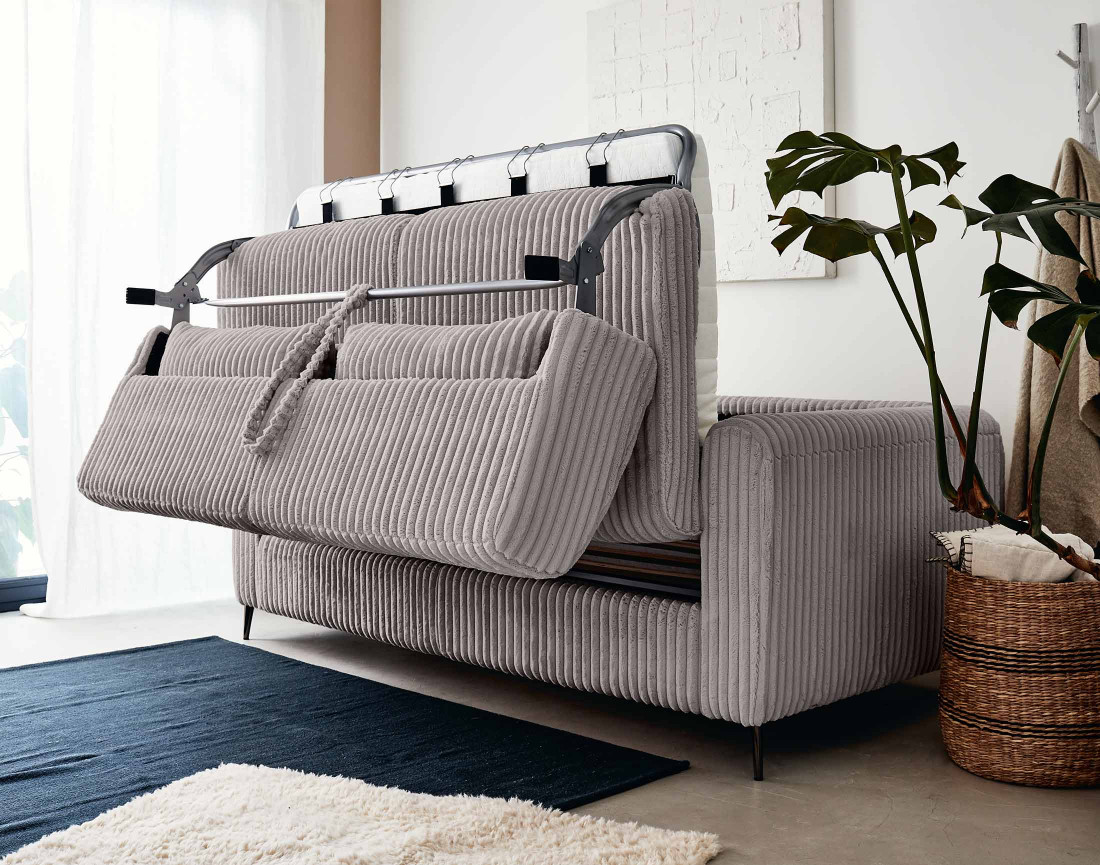 Canapé OWEN 3 places convertible express quotidien en grosses côtes | Best Mobilier