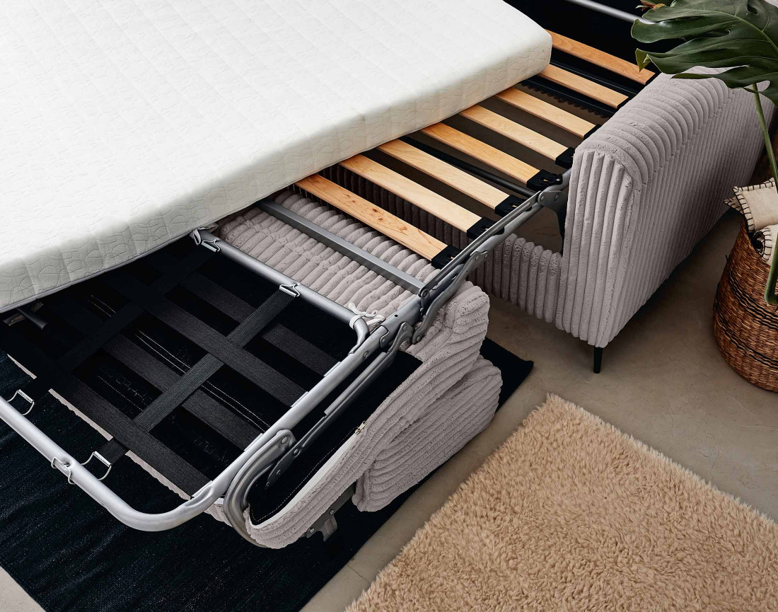 Canapé OWEN 3 places convertible express quotidien en grosses côtes | Best Mobilier