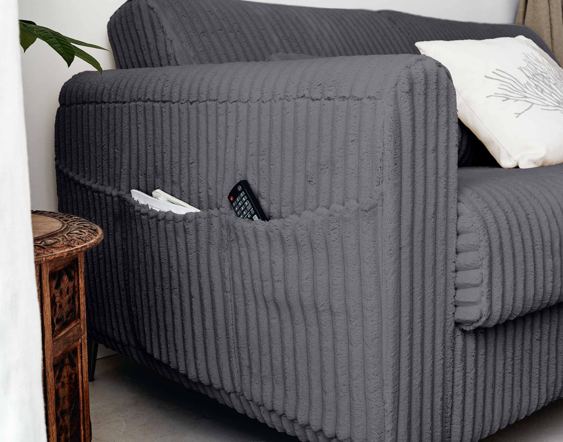 Canapé OWEN 3 places convertible express quotidien en grosses côtes | Best Mobilier