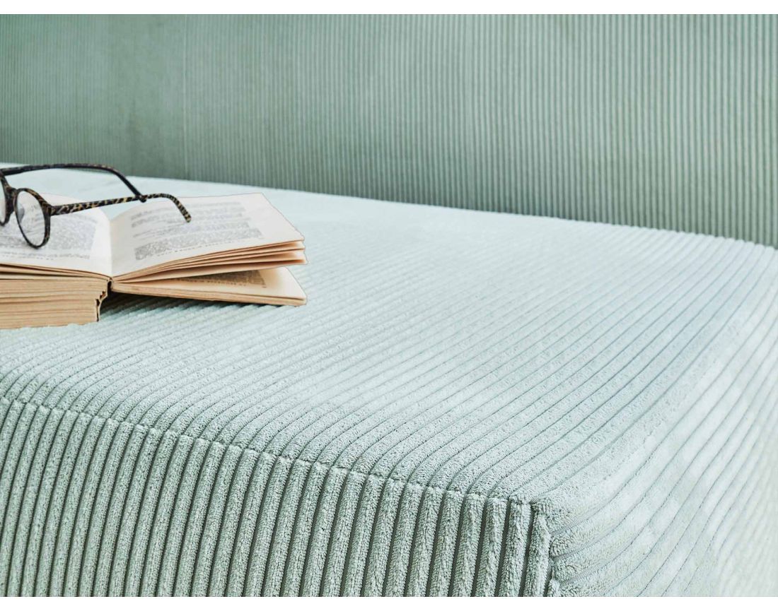 Cristal - canapé 3 places - convertible avec coffre - en velours côtelé