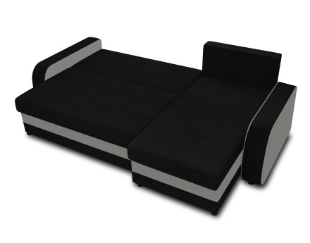 Canapé d'angle réversible convertible avec coffres 4 places en velours Valos
