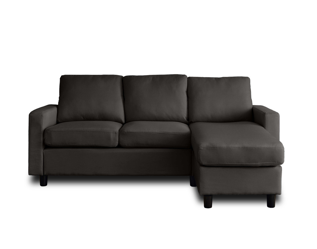 Canapé d'angle modulable 3 places + 1 pouf  en tissu - Vianon