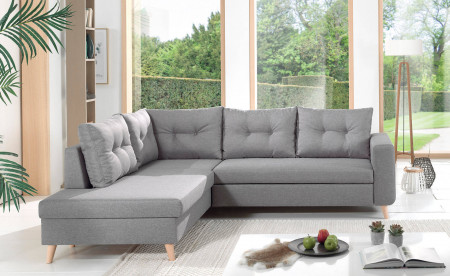 NORDIC - Canapé scandinave d'angle gauche L convertible en tissu - 234x86x188cm NORDIC - Canapé scandinave d'angle gauche L convertible en tissu - 234x86x188cm