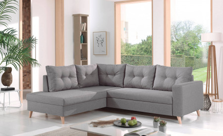 NORDIC - Canapé scandinave d'angle gauche L convertible en tissu - 234x86x188cm NORDIC - Canapé scandinave d'angle gauche L convertible en tissu - 234x86x188cm