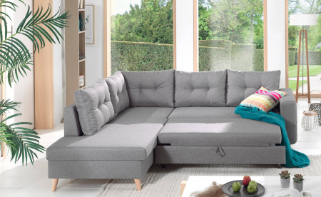 NORDIC - Canapé scandinave d'angle gauche L convertible en tissu - 234x86x188cm NORDIC - Canapé scandinave d'angle gauche L convertible en tissu - 234x86x188cm
