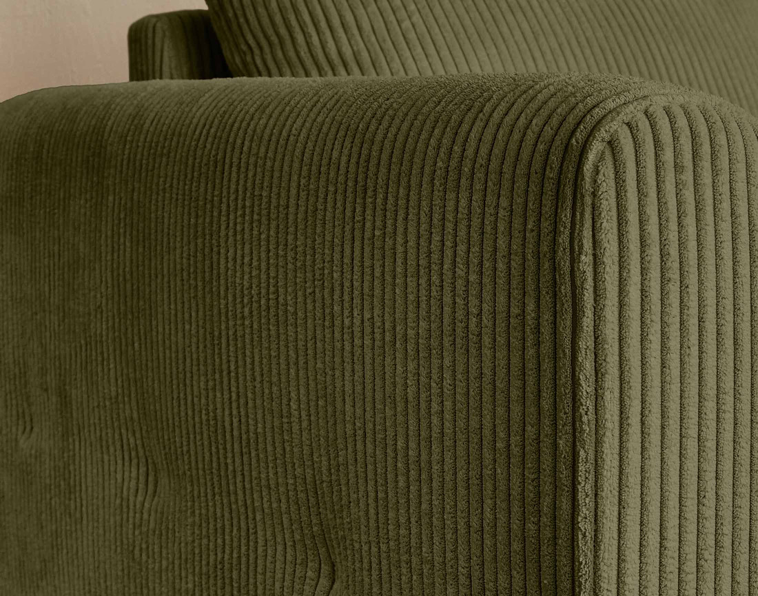 Canapé Droit Convertible , Dossier Réglable 2 Places Tissu Velours Vert | Leroy Merlin