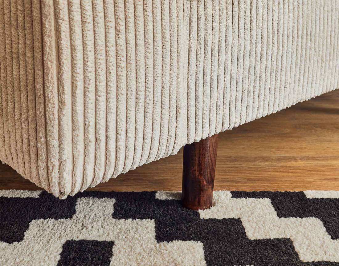 Canapé 2 places en velours côtelé Rune