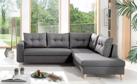 NORDIC - Canapé scandinave d'angle droite L convertible en tissu - 234x86x188cm NORDIC - Canapé scandinave d'angle droite L convertible en tissu - 234x86x188cm