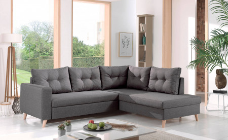 NORDIC - Canapé scandinave d'angle droite L convertible en tissu - 234x86x188cm NORDIC - Canapé scandinave d'angle droite L convertible en tissu - 234x86x188cm
