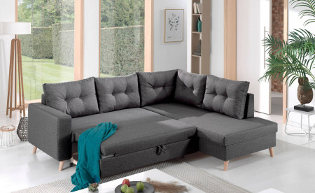 NORDIC - Canapé scandinave d'angle droite L convertible en tissu - 234x86x188cm NORDIC - Canapé scandinave d'angle droite L convertible en tissu - 234x86x188cm