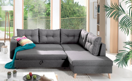 NORDIC - Canapé scandinave d'angle droite L convertible en tissu - 234x86x188cm NORDIC - Canapé scandinave d'angle droite L convertible en tissu - 234x86x188cm