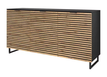 Buffet bas bois et noir 150 cm Olympie