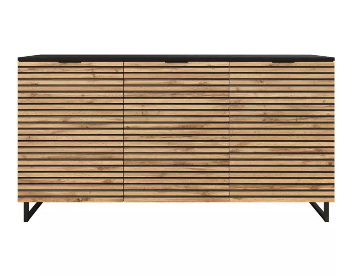 Buffet bas bois et noir 150 cm Olympie