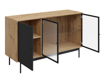Buffet bas bois et noir 3...