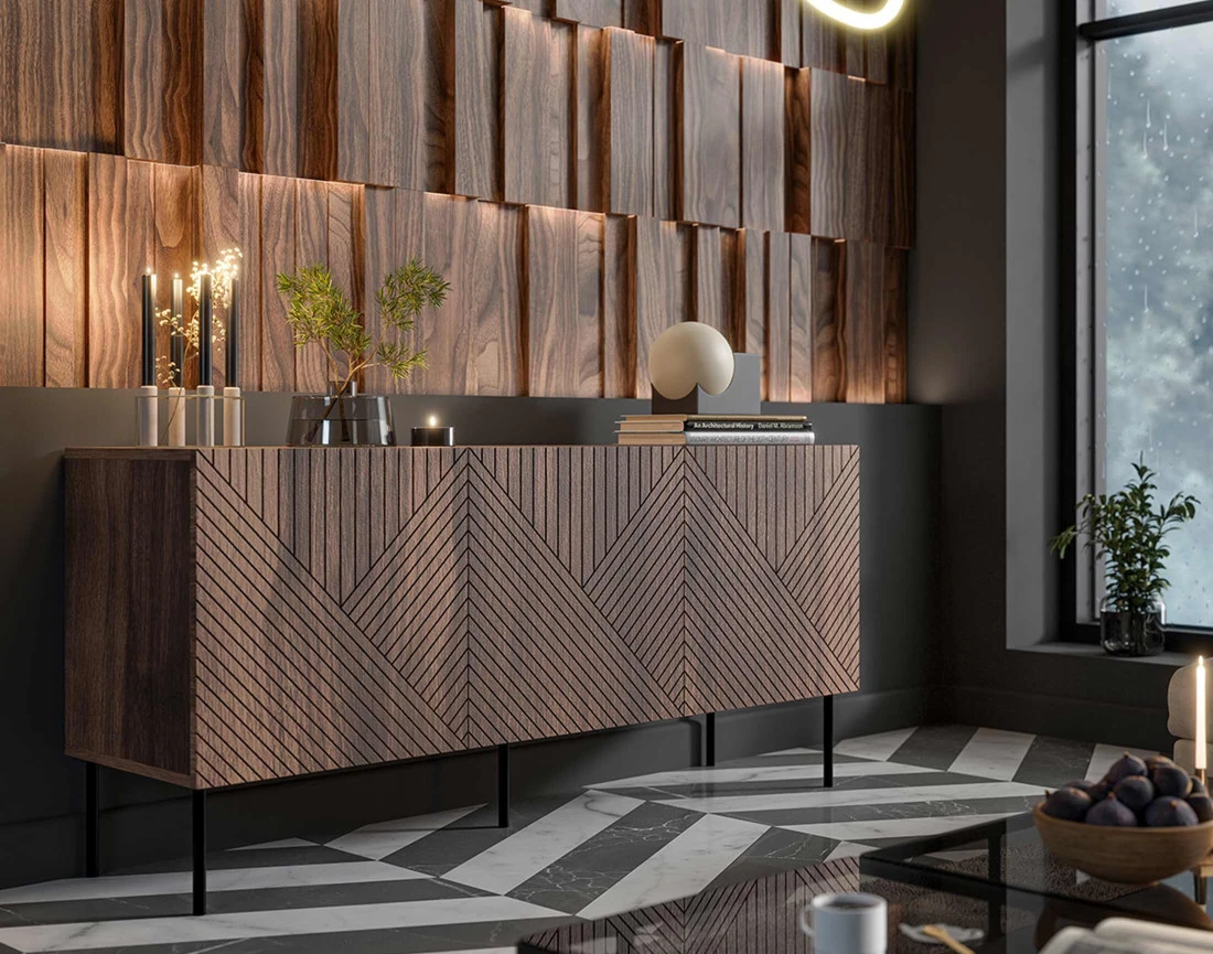 Buffet bas bois 3 portes...