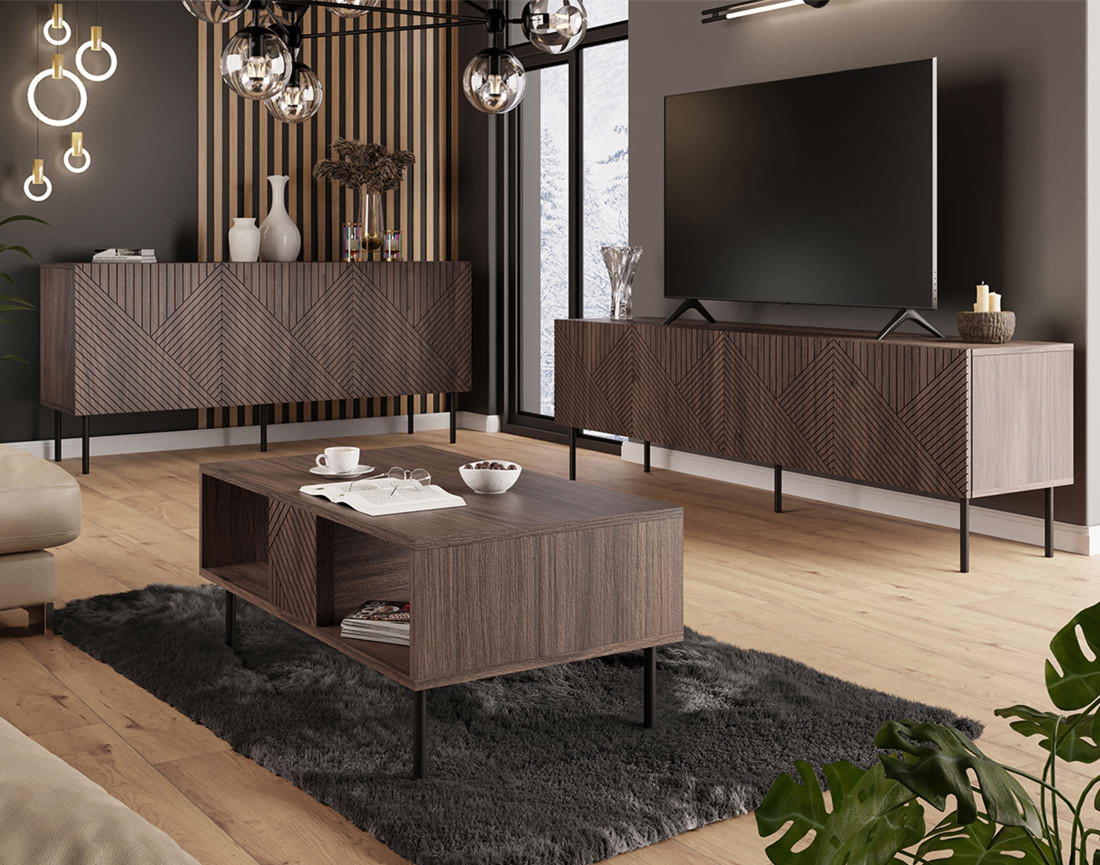 Buffet bas bois 3 portes 150 cm Salvador