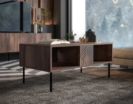 Table basse bois 2 niches 100 cm Salvador