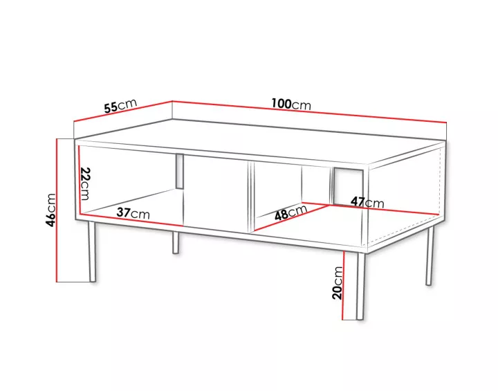 Table basse bois 100 cm Salvador