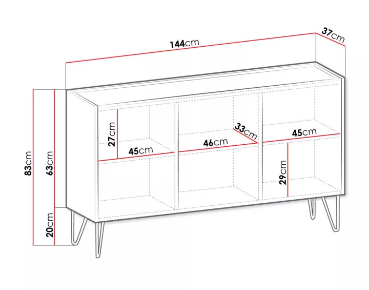 Buffet bas effet marbre 144 cm Cali