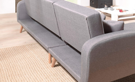 Folke - Canapé d'angle réversible scandinave convertible en tissu - 239x85x158cm Folke - Canapé d'angle réversible scandinave convertible en tissu - 239x85x158cm