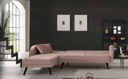 Olaf - Canapé d'angle réversible scandinave convertible revêtement en velours - 239x85x158cm Olaf - Canapé d'angle réversible scandinave convertible revêtement en velours - 239x85x158cm