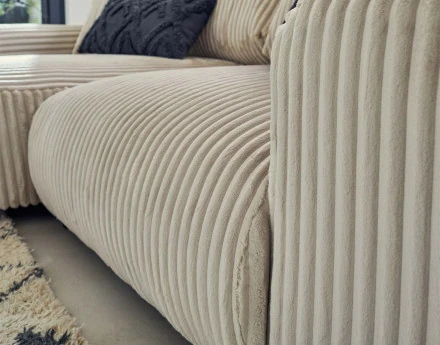 Canapé d'angle réversible 4 places en velours côtelé grosses côtes Garance