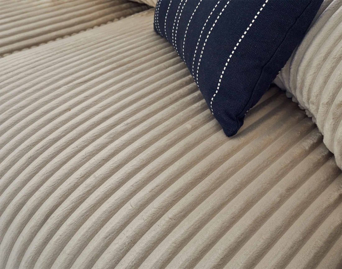 Canapé d'angle réversible 4 places en velours côtelé grosses côtes Garance