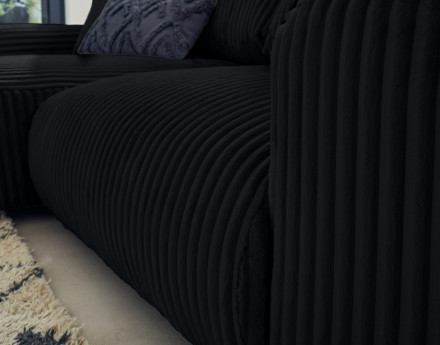 Canapé d'angle réversible 4 places en velours côtelé grosses côtes Garance